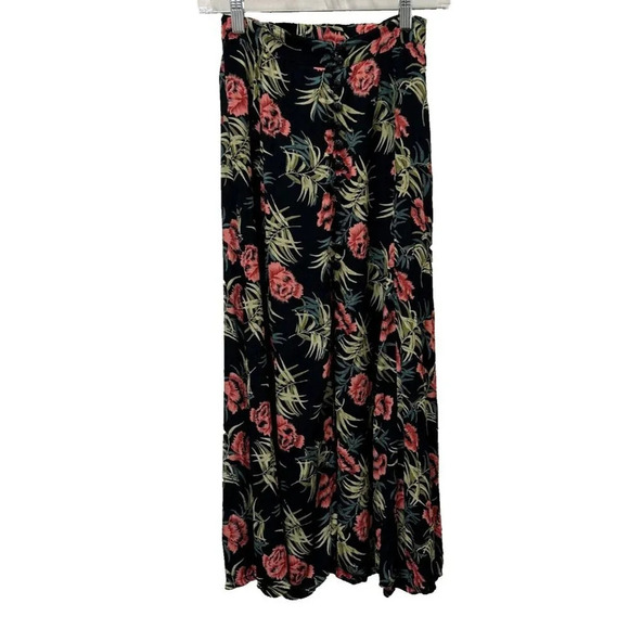 Avant Garde Dresses & Skirts - Vtg Womens Avant Garde Maxi Skirt S 90s Floral‎ Fairy Whimsigoth Dark Romantic
